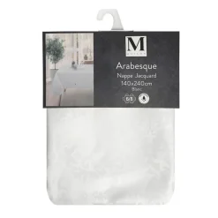 Outlet Nappe jacquard arabesque blc 140 Linge De Table, Cuisine·Nappe