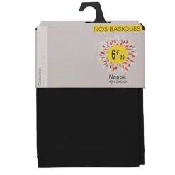 Discount Nappe polyester 140x240cm noir Linge De Table, Cuisine·Nappe