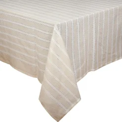 Nappe rayee beige et blanc Linge De Table, Cuisine·Nappe