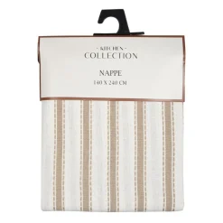 Discount Nappe rayee motifs blanc/ marron Linge De Table, Cuisine·Nappe