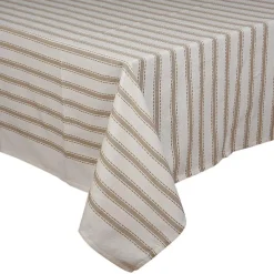 Discount Nappe rayee motifs blanc/ marron Linge De Table, Cuisine·Nappe
