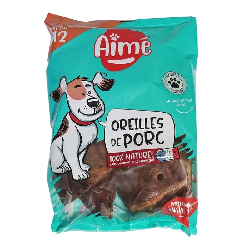 Oreilles de porc x12 aime Alimentation Chien