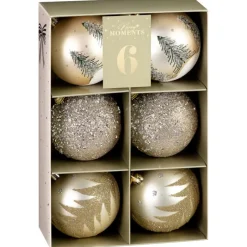 Best Pack 6 boules noel luxe champagn Décoration De Sapin