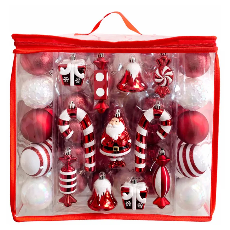 Discount Pack de 72 boules bonbon et cann Décoration De Sapin