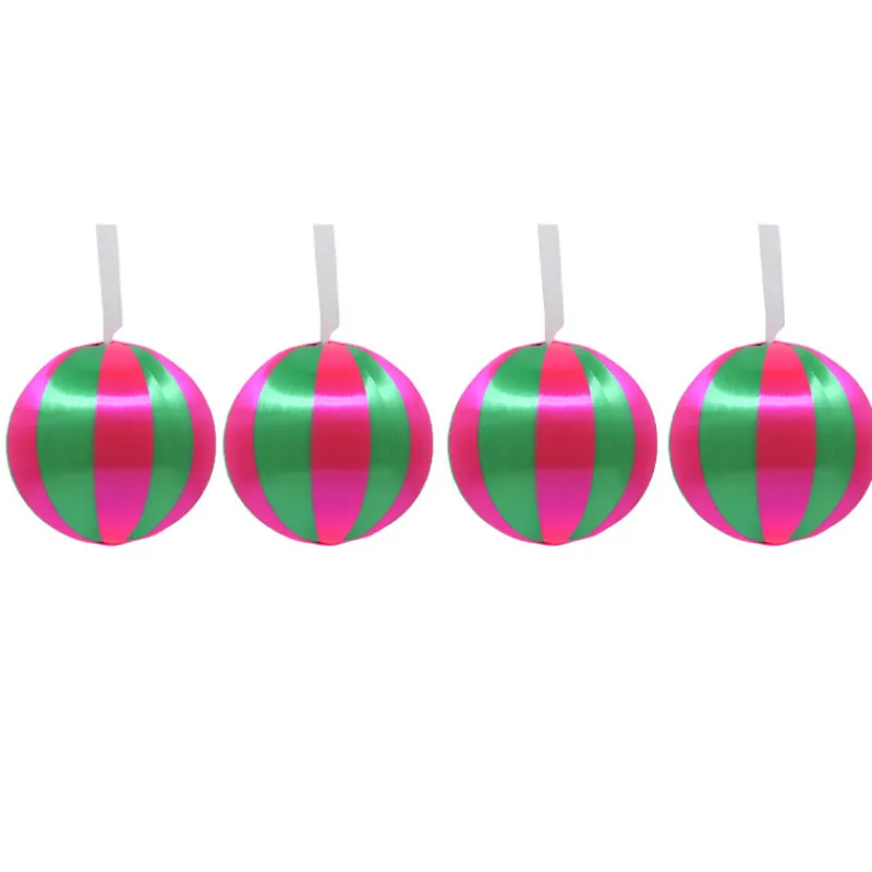 Discount Pack de 4 boules 10cm strie rose Décoration De Sapin