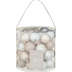 Sale Pack de 40 boules 50mm champagne Décoration De Sapin