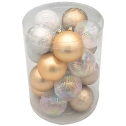 New Pack de 20 boules 60mm champagne Décoration De Sapin