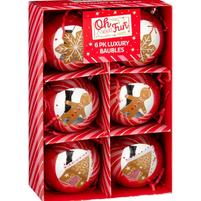 Best Pack de 6 boules 80mm pain d'epi Décoration De Sapin