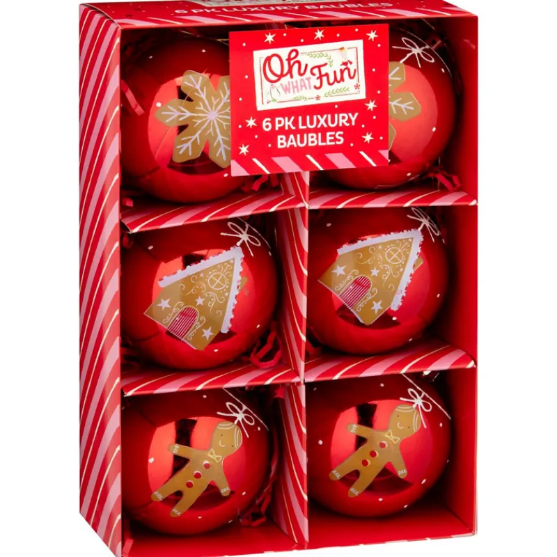 Best Pack de 6 boules 80mm pain d'epi Décoration De Sapin