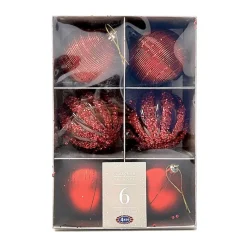 Best Pack de 6 boules 80mm rouge Décoration De Sapin