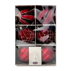 Best Pack de 6 boules 80mm rouge Décoration De Sapin