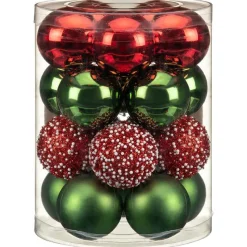 Hot Pack de 20 boules 60mm vert et r Décoration De Sapin