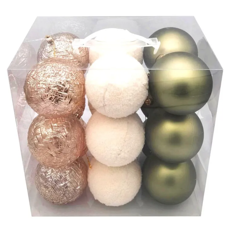 Outlet Pack de 18 boules vert et champa Décoration De Sapin