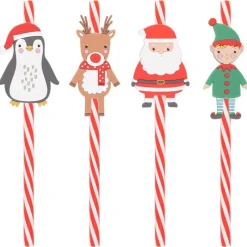 Discount Pack de 4 pailles noel Enfant Accessoire Noël Enfant