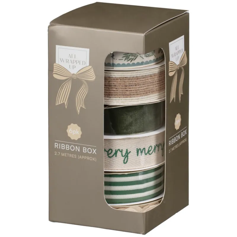 Discount Pack de 6 ruban 2.7m forest Emballage Cadeau