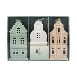 New Pack de 3 sujets maisons en cera Décoration De Sapin