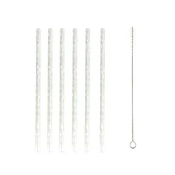 New Paille en verre x6 + nettoyeur Ustensiles, Accessoire De Cuisine