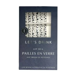 New Paille en verre x6 + nettoyeur Ustensiles, Accessoire De Cuisine