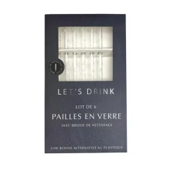 New Paille en verre x6 + nettoyeur Ustensiles, Accessoire De Cuisine