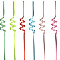 Outlet Paille tourbillon x6 plastique c Vaisselle Jetable