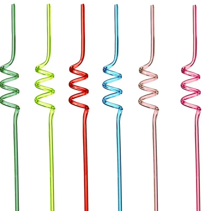 Outlet Paille tourbillon x6 plastique c Vaisselle Jetable