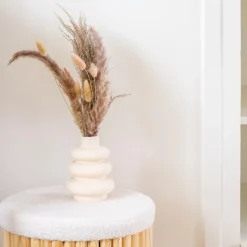 Discount Pampas dans vase spirale beige Fleur, Plante Artificielle