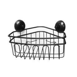 Outlet Paniere d'angle a ventouses noir Accessoire Salle De Bain