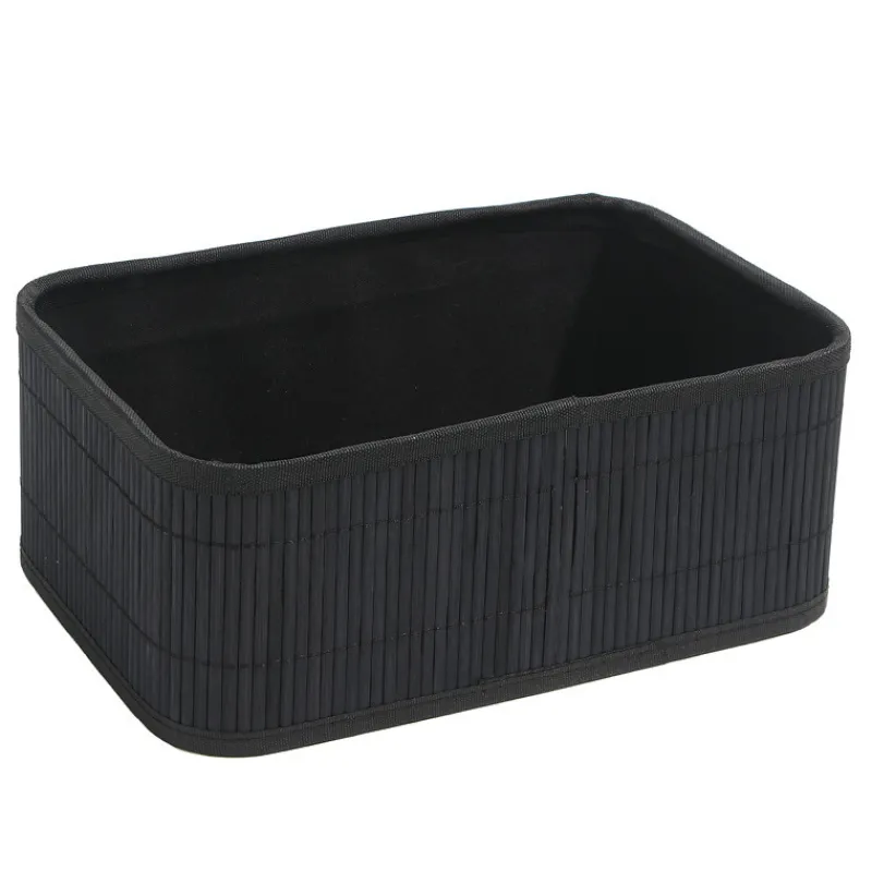 Paniere de rangement bambou noir Accessoire Salle De Bain
