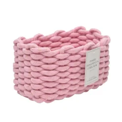 Best Paniere rangement en corde rose Accessoire Salle De Bain