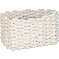 Clearance Paniere rangement en corde beige Accessoire Salle De Bain