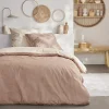 Parure bicolore 260x240 taupe Linge De Lit·Parure De Lit, Housse De Couette
