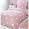 Outlet Parure 140x200 polaire coeurs Linge De Lit·Parure De Lit, Housse De Couette