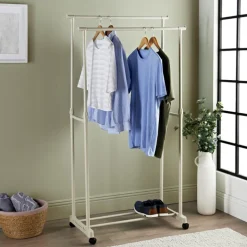 Penderie 2 barres creme Rangement