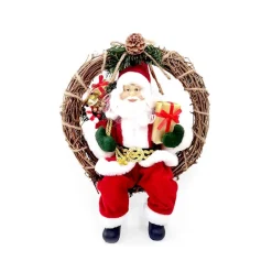 Online Pere noel dans une couronne Décoration