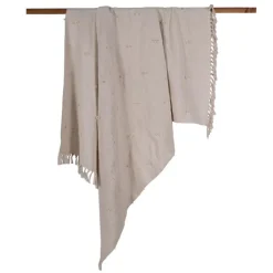 Sale Plaid coton franges 130x170cm Décoration Textile·Plaid