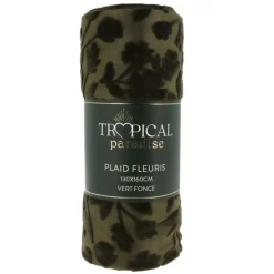 Outlet Plaid fleuris 130x160cm vert fon Décoration Textile·Plaid