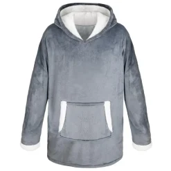 Clearance Plaid hoodie gris Décoration Textile·Plaid