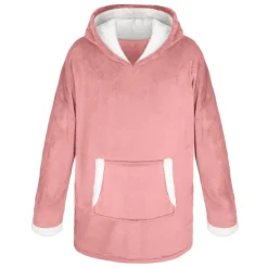 Hot Plaid hoodie rose Décoration Textile·Plaid