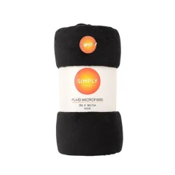 Outlet Plaid microfibre noir 130x180 Décoration Textile·Plaid