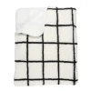 Online Plaid sherpa blanc carreaux noir Décoration Textile·Plaid