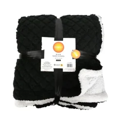 Plaid teddy sherpa black 180x230 Décoration Textile·Plaid