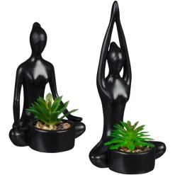 Sale Plante statue yoga Fleur, Plante Artificielle