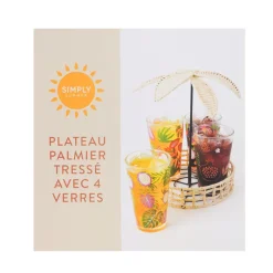 Hot Plateau palmier tresse 4 verres Vaisselle, Art De La Table·Verre
