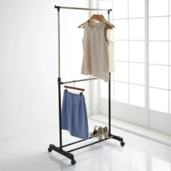 Online Portant a vetements 2 niveaux Rangement