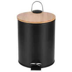Poubelle 5l noire + bambou Accessoire Wc