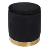 New Pouf de rangement noir dore Rangement Décoratif