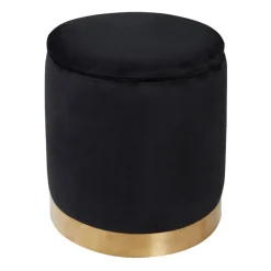 New Pouf de rangement noir dore Rangement Décoratif