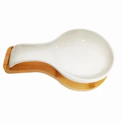 Hot Repose cuillere blanc/bambou Ustensiles, Accessoire De Cuisine