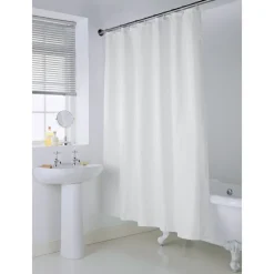 Rideau de douche blanc Accessoire Salle De Bain