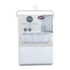 Rideau de douche blanc Accessoire Salle De Bain